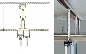 schuifdeuren onder een systeemplafond